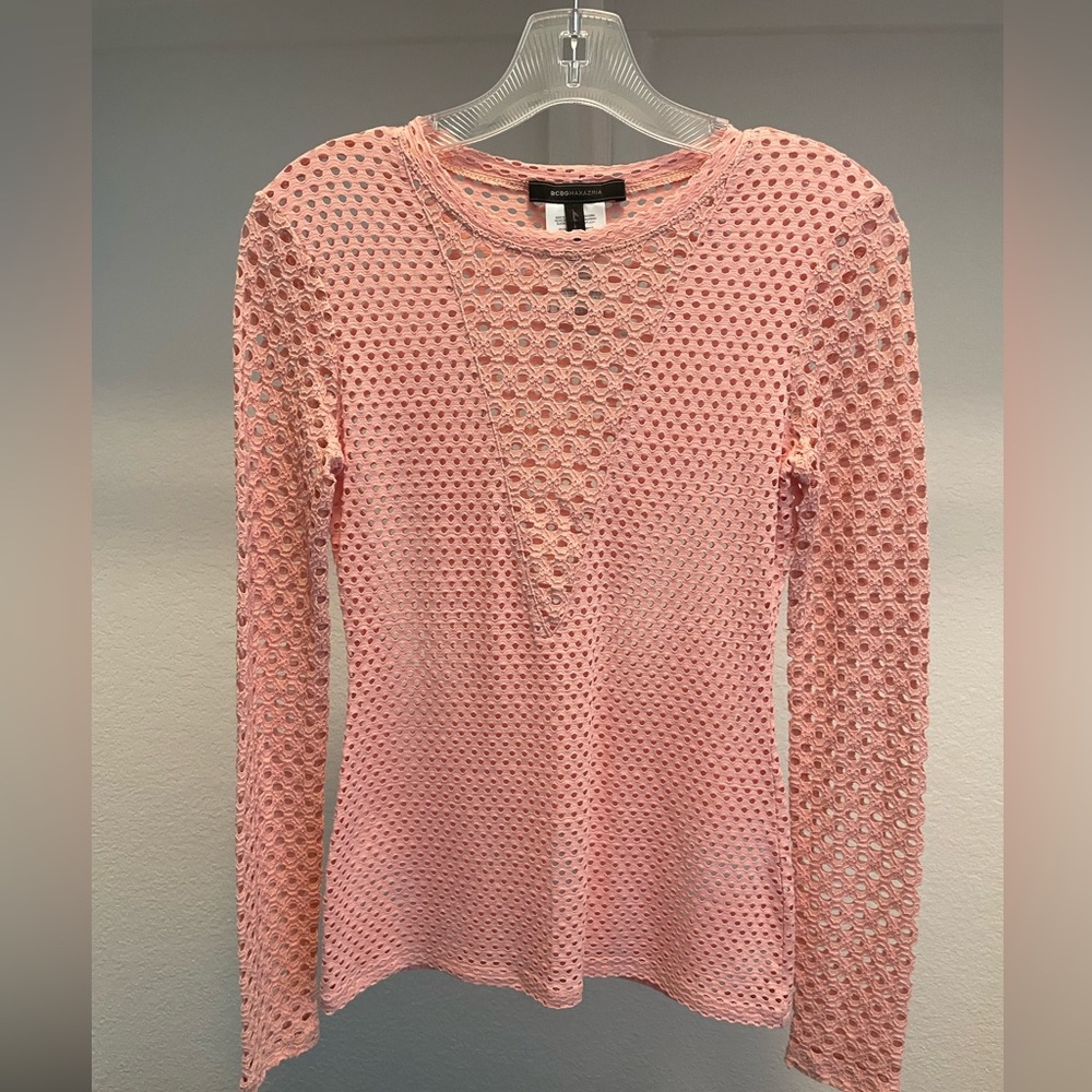 BCBGMAXAZRIA pink long sleeve top